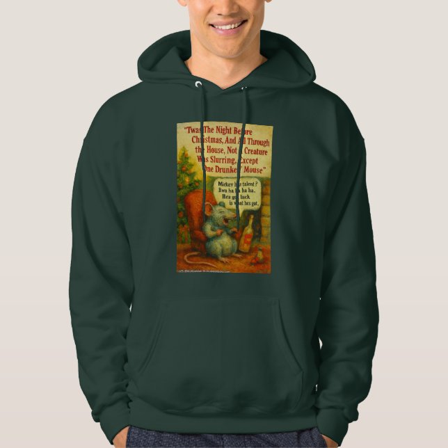 One Drunken' Mouse – Christmas Card Chaos Hoodie (Framsida)