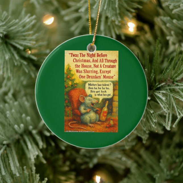 One Drunken' Mouse – Christmas Card Chaos Julgransprydnad Keramik (Träd)