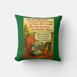 One Drunken' Mouse – Christmas Card Chaos Kudde