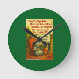 One Drunken' Mouse – Christmas Card Chaos Rund Klocka