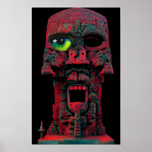 One Eyed God Ken Gage Fantasy Tiki Poster