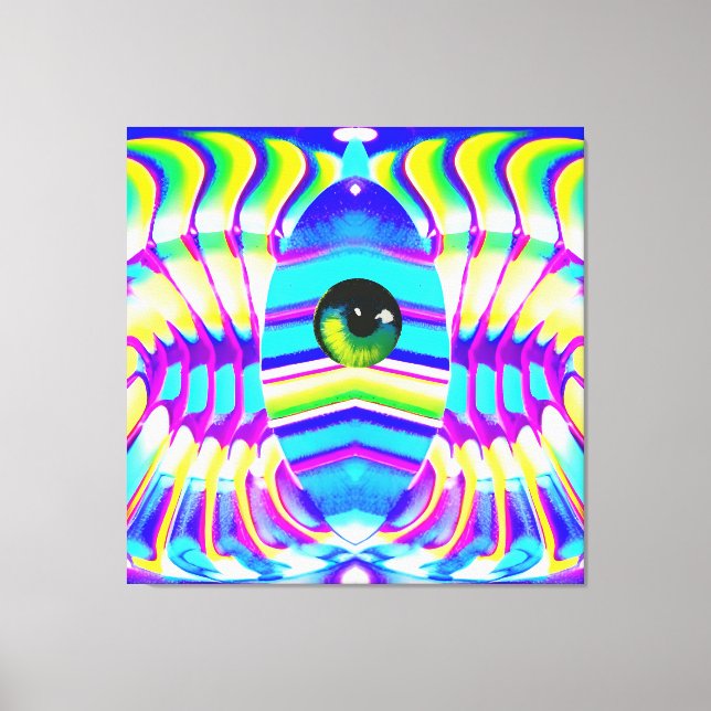 One-Eyed Star Beast Ken Gage Psychedelic Art Canvastryck (Framsida)