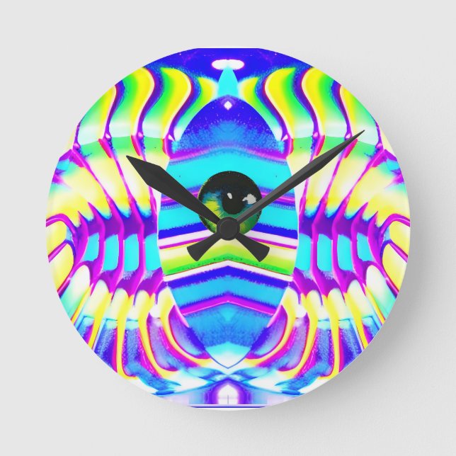 One-Eyed Star Beast Ken Gage Psychedelic Art Rund Klocka (Framsida)
