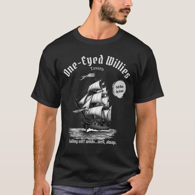 One-Eyed Willies Pirat Frakt Funny T-Shirt (Framsida)