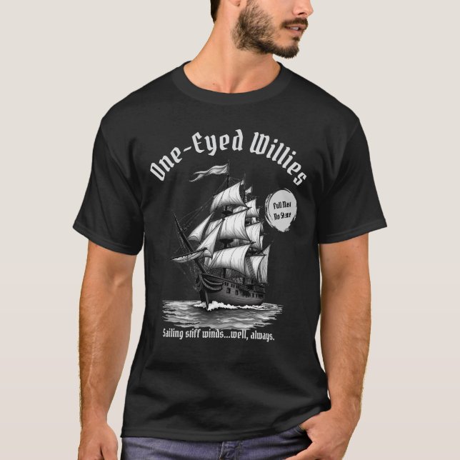 One-Eyed Willies Pirat Frakt Funny T-Shirt (Framsida)