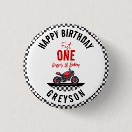 One Fast Race Motorcycle Boy 1st Birthday Party Knapp