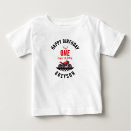 One Fast Race Motorcycle Boy 1st Birthday Party T Shirt