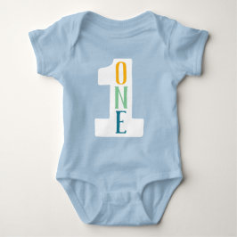 One First Birthday Baby BodyKodräkt T Shirt