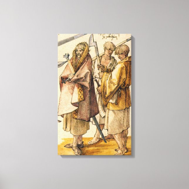 One Gallòglach and Two Kerns - Albrecht Dürer Canvastryck (Framsida)