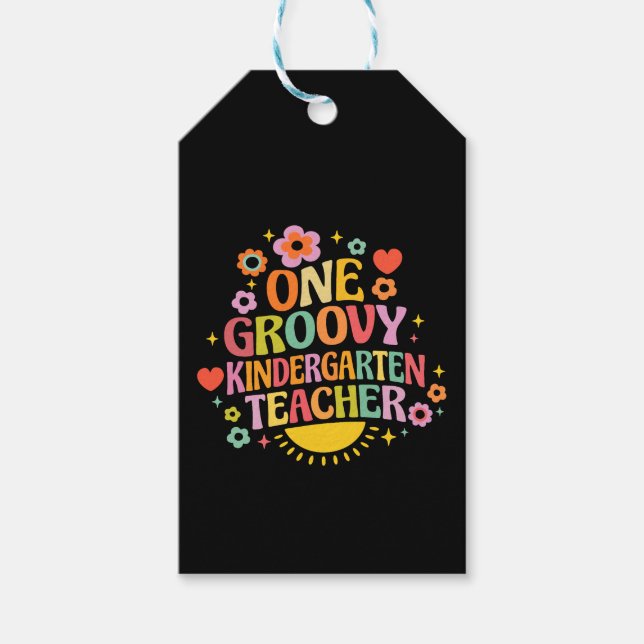 One groovy kindergarten teacher presentetikett (Framsidan)