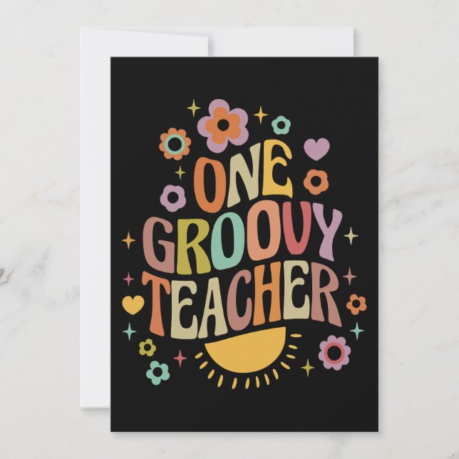 One groovy teacher inbjudningar (Framsida)