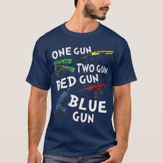 One Gun Two Gun Red Gun Blue Gun T Shirt