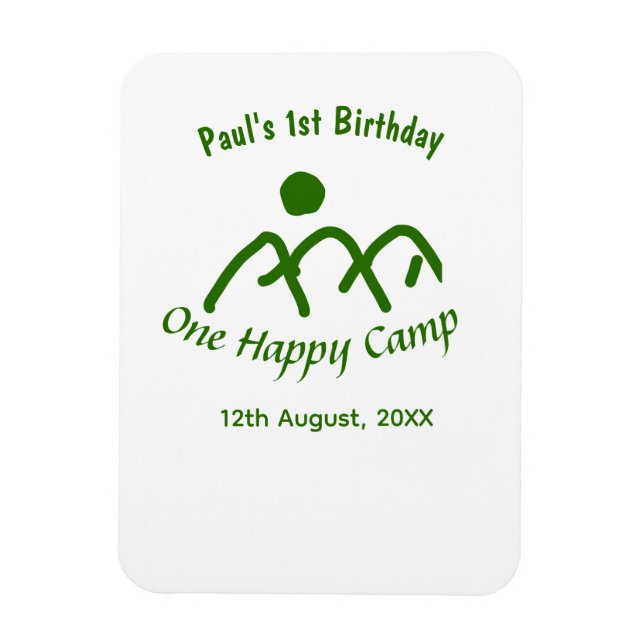 One happy camp green mountain sun 1st birthday  magnet (Vertikal)