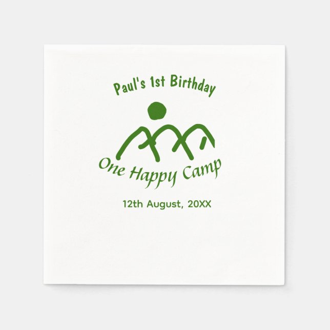 One happy camp green mountain sun 1st birthday  pappersservett (Framsidan)
