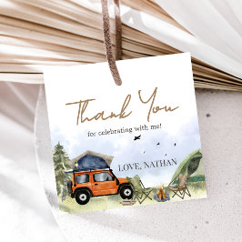 One Happy Camper Camping Boy Birthday Gåvor Etiketter