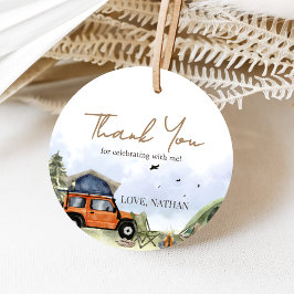 One Happy Camper Camping Boy Birthday Gåvor Etiketter