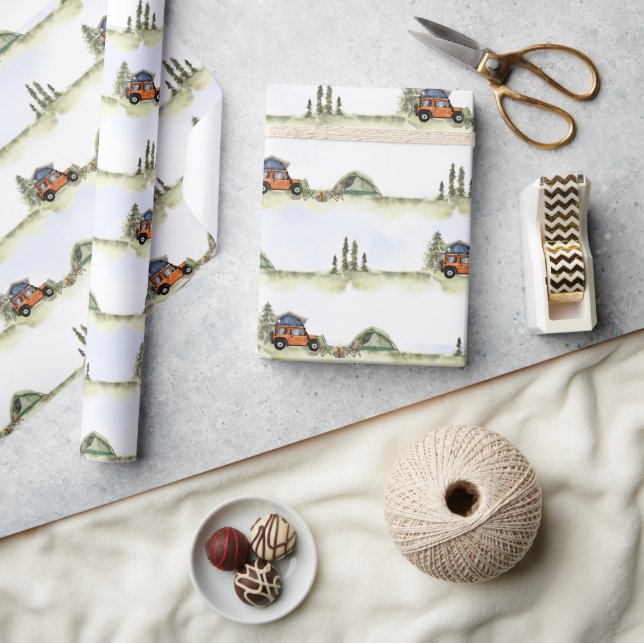 One Happy Camper Camping Boy Birthday Presentpapper (Hantverk)