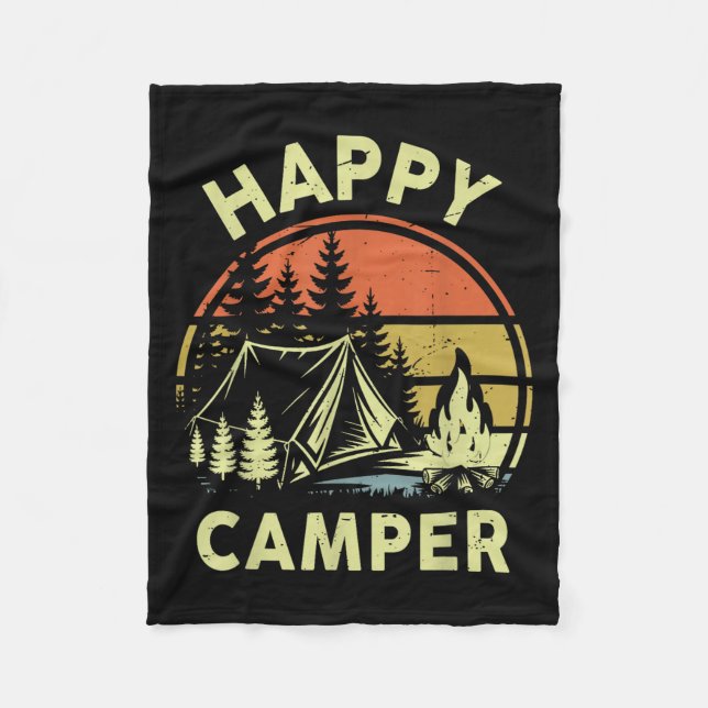 One Happy Camper Toddler Boy Funny Camng Campfire  Fleecefilt (Framsidan)
