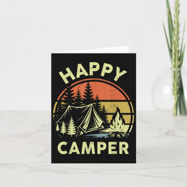 One Happy Camper Toddler Boy Funny Camng Campfire  Kort (Framsida)