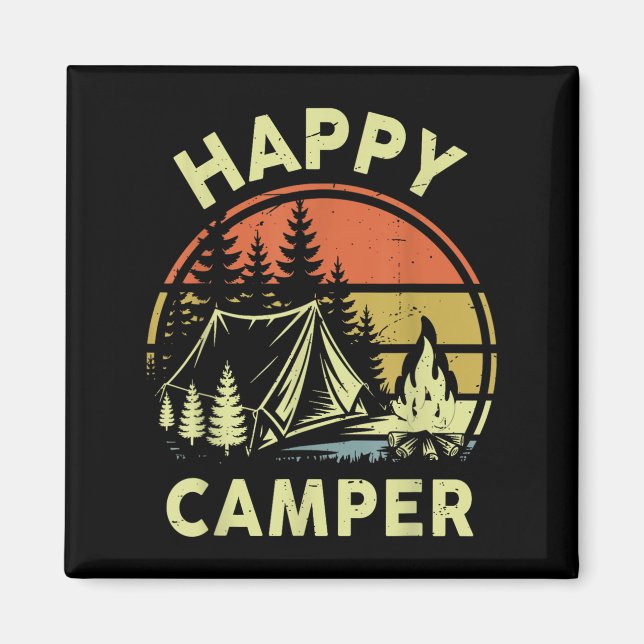 One Happy Camper Toddler Boy Funny Camng Campfire  Magnet (Framsidan)