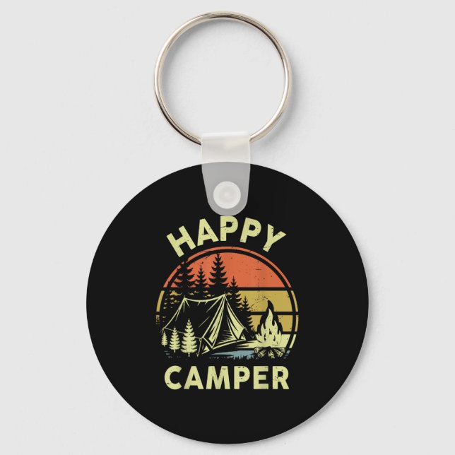 One Happy Camper Toddler Boy Funny Camng Campfire  Nyckelring (Framsida)