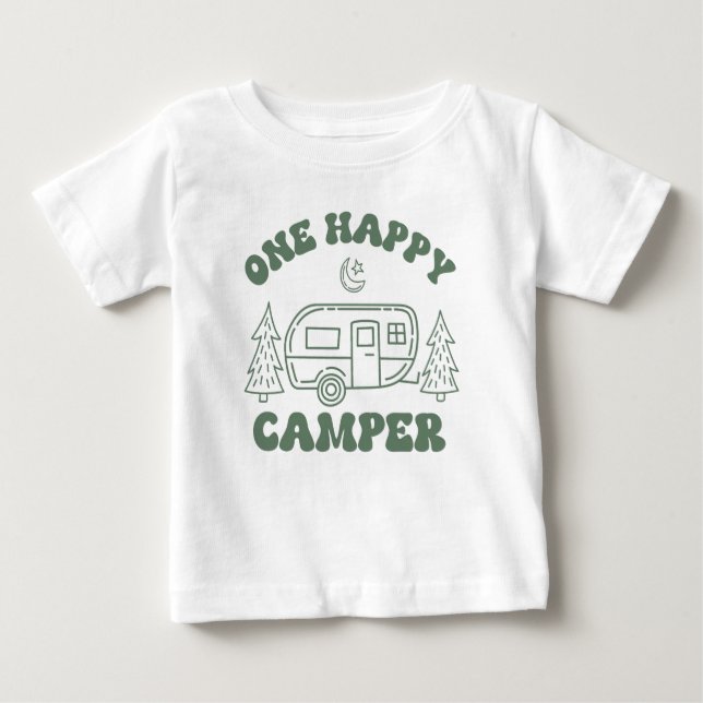 One Happy Camper Toddler T-Shirt – Cute Retro Camp (Framsida)