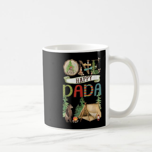 One Happy Dada Camper First Birthday Camng Bear  Kaffemugg (Höger)
