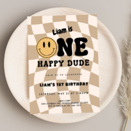 One Happy Dude Birthday Inbjudningar