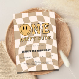 ONE HAPPY DUDE BIRTHDAY INBJUDNINGAR