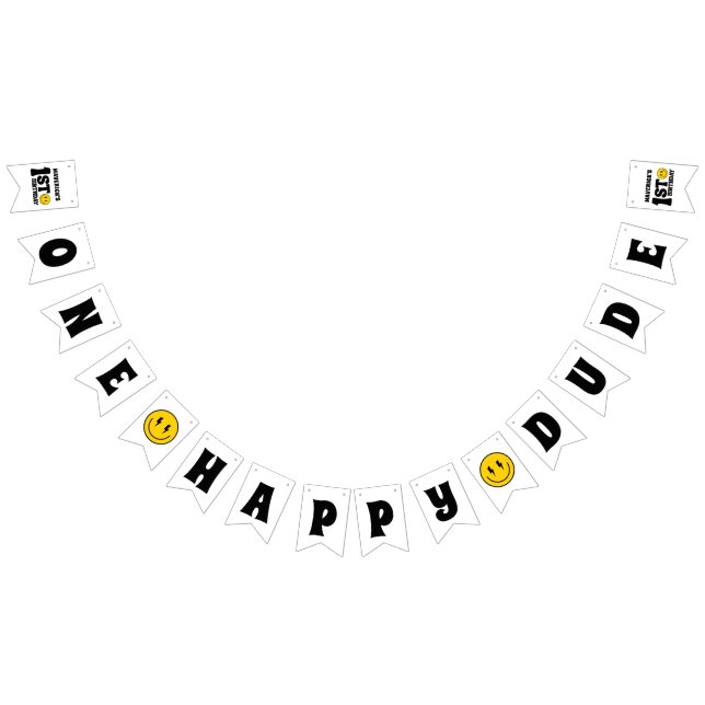 One Happy Dude Boy's Retro 1st Birthday  Vimplar (Alla)