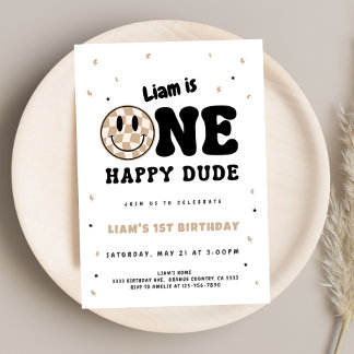 One Happy Dude Inbjudningar