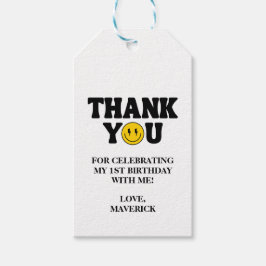 One Happy Dude Retro 1st Birthday Presentetikett