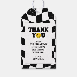 One Happy Dude Retro 1st Birthday Presentetikett