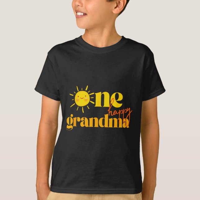 One Happy Grandma Birthday First Trip Around The S T Shirt (Framsida)
