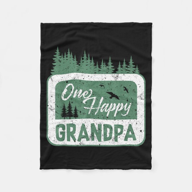 One Happy Grandpa Camper 1st Birthday Camng Bear  Fleecefilt (Framsidan)