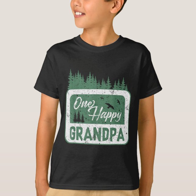One Happy Grandpa Camper 1st Birthday Camng Bear  T Shirt (Framsida)