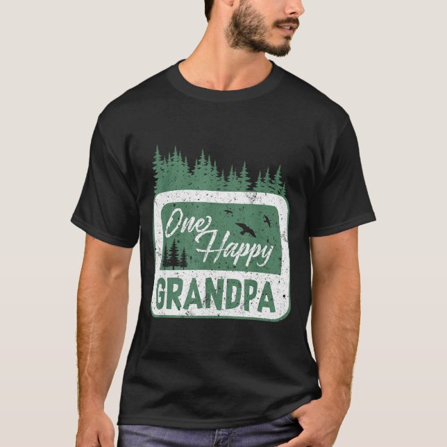 One Happy Grandpa Camper 1st Birthday Camng Bear  T Shirt (Framsida)