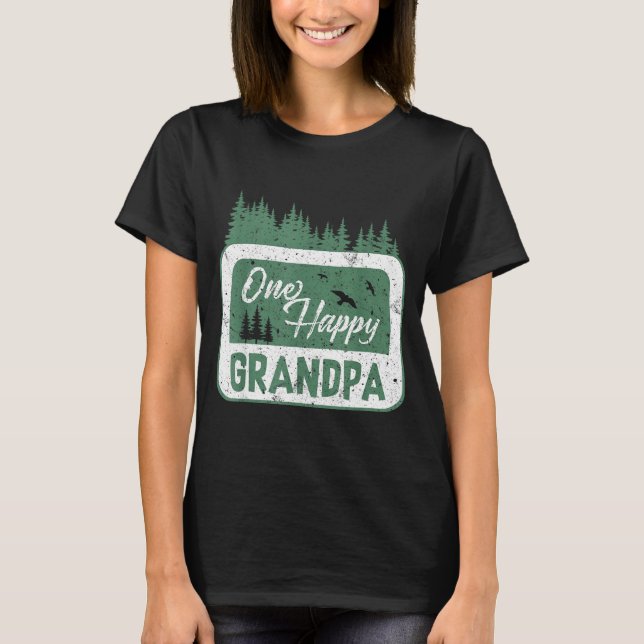 One Happy Grandpa Camper 1st Birthday Camng Bear  T Shirt (Framsida)