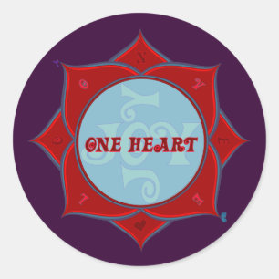 One Heart Lotus Sticker Runt Klistermärke