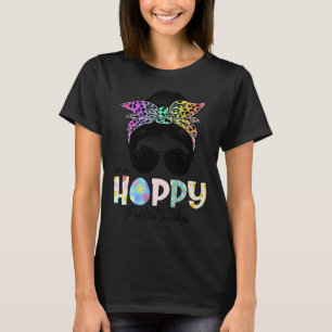 One Hoppy Politik Teacher Messy Bun Teacher Easte T Shirt