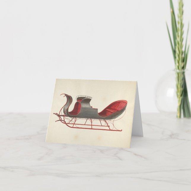 One Horse Open Sleigh - Jul Helgkort (Framsida)