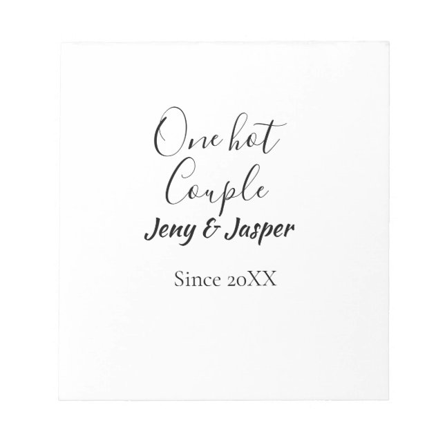 One hot couple add name since 20XX year date Anteckningsblock (Framsida)