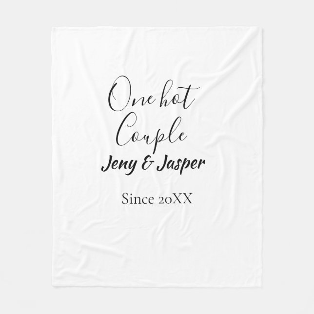 One hot couple add name since 20XX year date Fleecefilt (Framsidan)