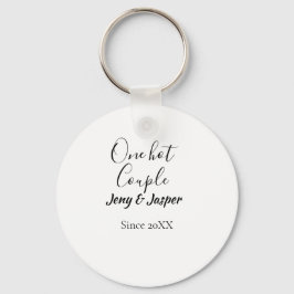 One hot couple add name since 20XX year date Nyckelring