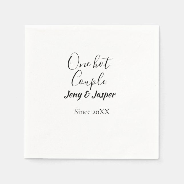 One hot couple add name since 20XX year date Pappersservett (Framsidan)