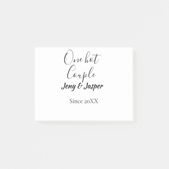 One hot couple add name since 20XX year date Post-it Block (Framsida)
