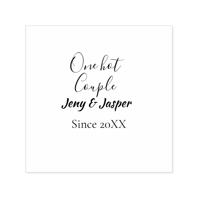 One hot couple add name since 20XX year date Självfärgande Stämpel (Design)