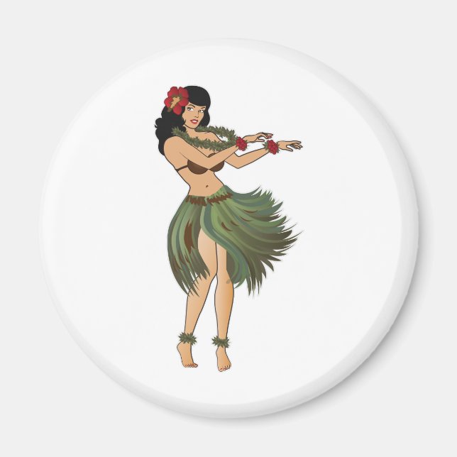 One Hula Girl Dancing Magnet (Framsidan)