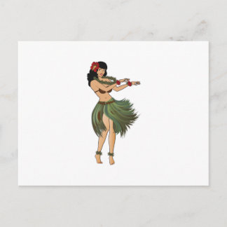 One Hula Girl Dancing Vykort