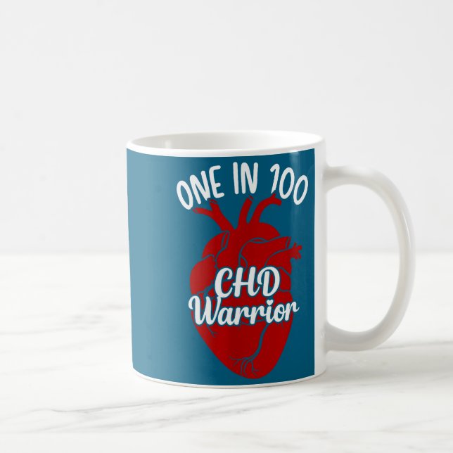 One In 100 Chd Warrior Congenital Heart Disease Aw Kaffemugg (Höger)